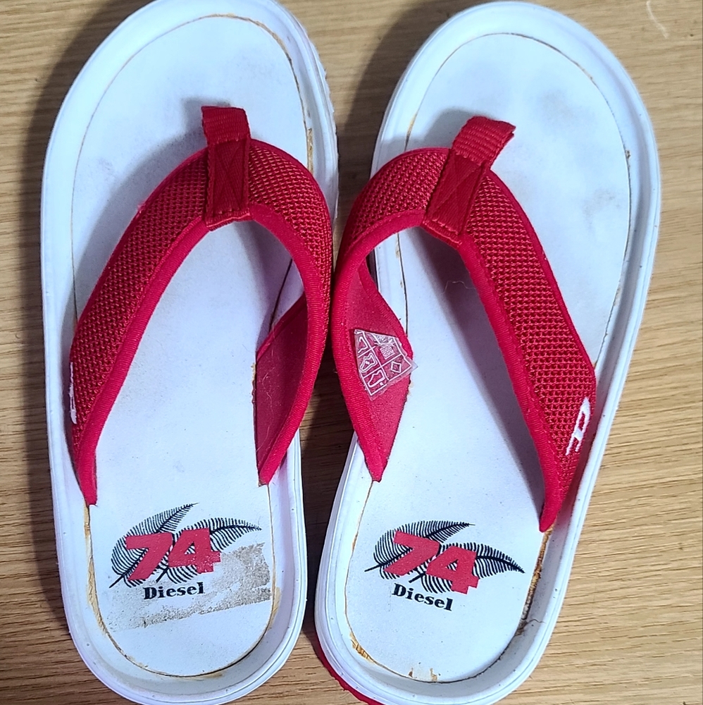 Diesel Red Flip-Flops size 7